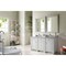 James Martin Vanities Bristol 60in Double Vanity, Bright White w/ 3 CM Carrara Marble Top 157-V60D-BW-3CAR - alternate 7